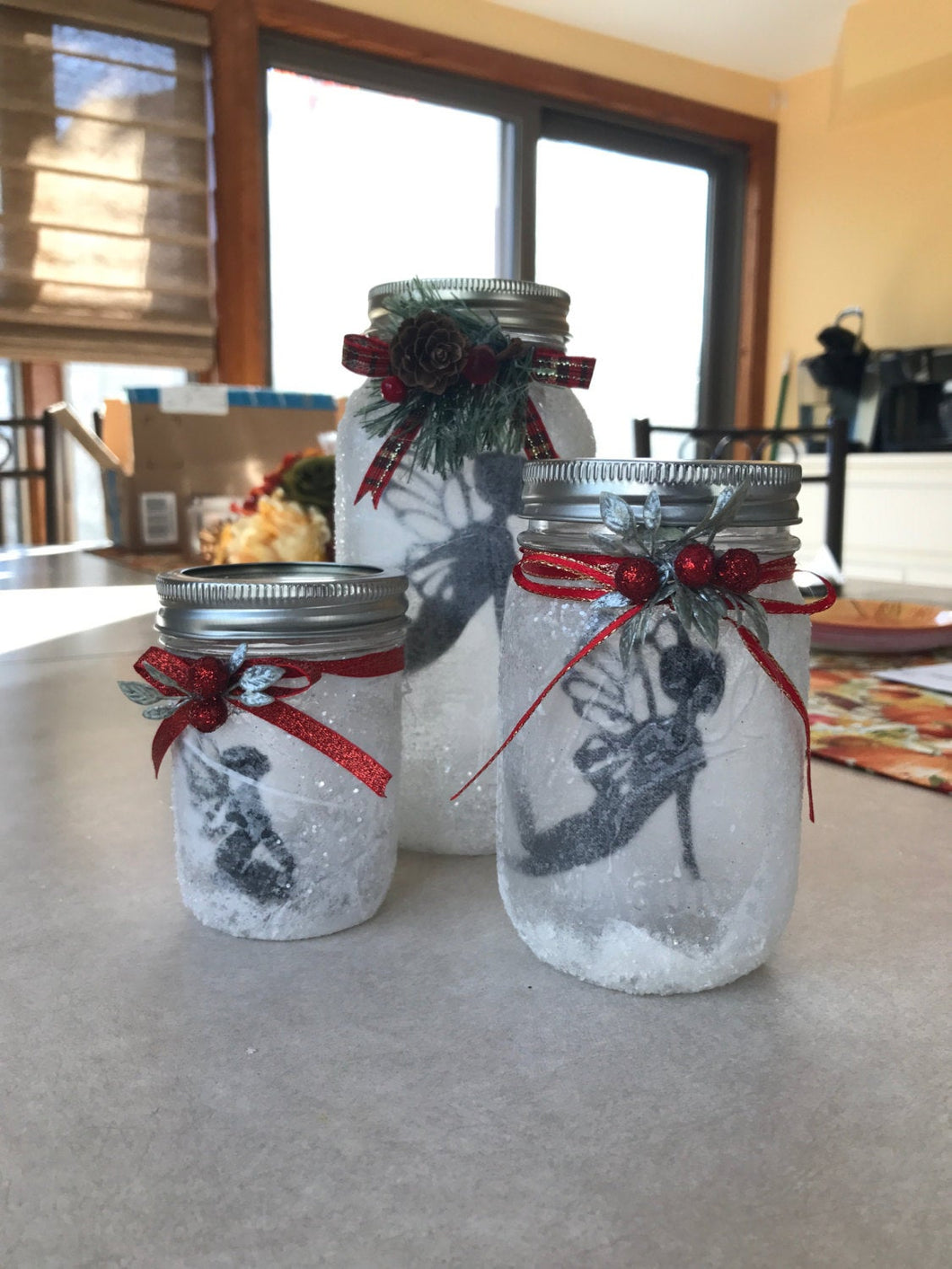 Fairy Christmas Luminary Jars| Holiday Home Decor|Fairy Mason Jars|Great gift for Fairy Lovers