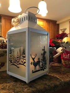 Winter Wonderland White Lantern comes with Battery Operated Candle