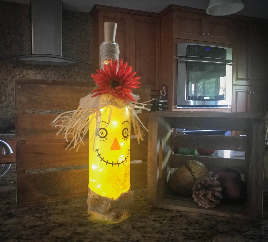 Mr. Scarecrow Light up Wine Bottle