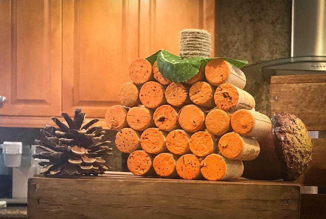 Pumpkin Cork Decorations Hand painted made with Upcycled wine corks|wine lovers gift|Perfect teachers gift|