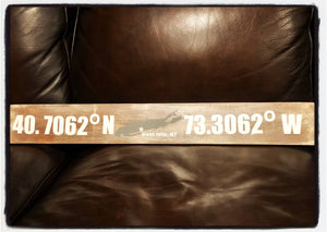 West Islip, New York GPS Painted Wood Sign| Gift for New Home| Wedding Gift| Painted Wood Sign Measures 30x4| Wall Sign