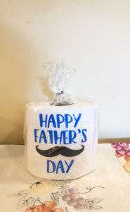 Fathers Day Toilet Paper, Fathers Day Gag Gift, Funny TP, Gag Gift, Happy Birthday w/mustashe Funny TP Roll