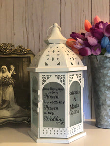 Because there is Someone We Love in Heaven, there's a little bit of Heaven at our Wedding| 10 in White Memorial Lantern|Can be Personalized