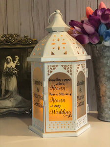 Because there is Someone We Love in Heaven, there's a little bit of Heaven at our Wedding| 10 in White Memorial Lantern|Can be Personalized