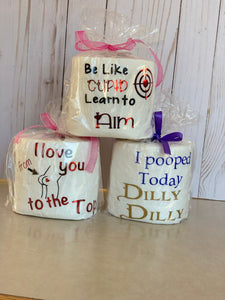 I love you from Bottom to the Top Funny Toilet Paper, Valentine's Day Gag Gift, Funny TP, Gag Gift, Birthday Funny Toilet Paper, TP humor