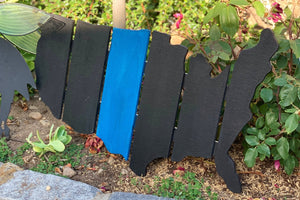 Black Blue Line Wood Pallet American Map Sign ("22 x 15") Honoring the Police Can be personalized