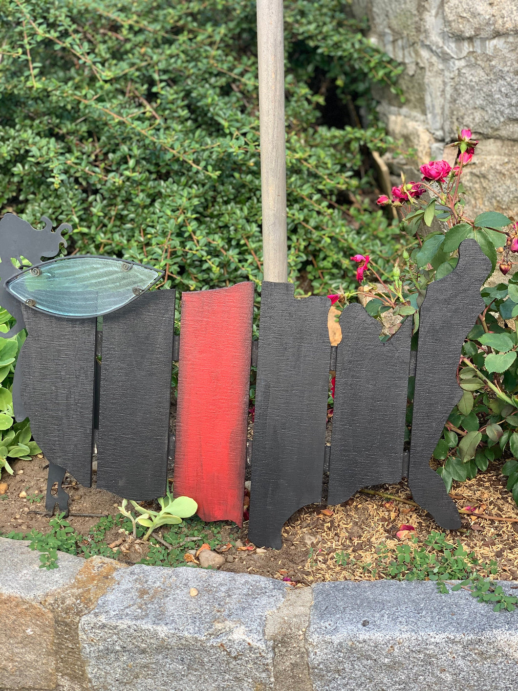 Black and Red Line Wood Pallet American Map Sign (