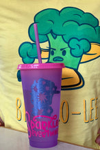 Load image into Gallery viewer, 12 OZ. Color Changing Tumbler Sparkle Everywhere Unicorn has pink wording and Sparkle lavender unicorn, Cup changes from Pink to Purple
